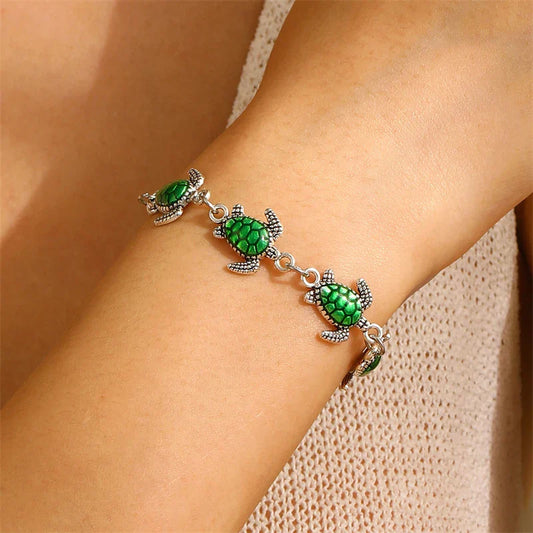 Bohemia Sea Turtle & Ocean Charm Bracelet โ Adjustable Beach Jewelry for Women