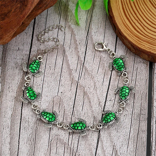 Bohemia Sea Turtle & Ocean Charm Bracelet โ Adjustable Beach Jewelry for Women