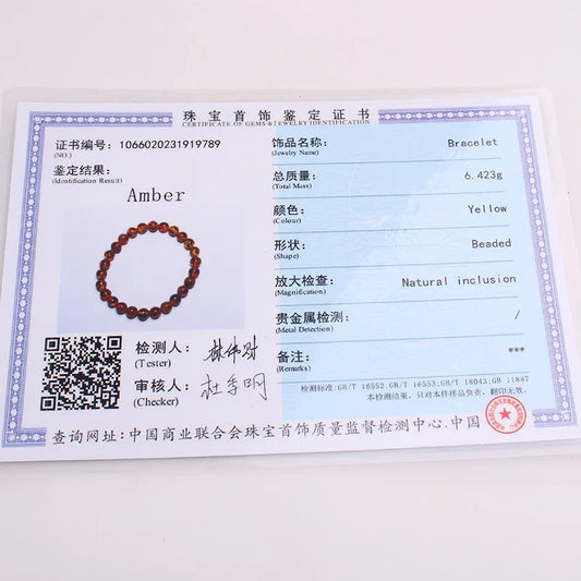 Zhe Ying Genuine Piebald Amber Round Beads โ Natural Healing Loose Stones for DIY Jewelry Making